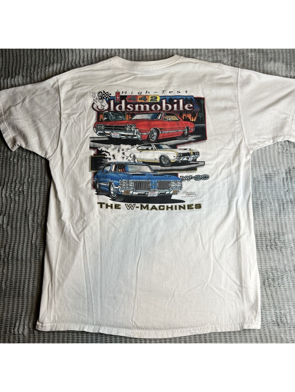 Vintage 90s High Test Oldsmobile 442 The W-Machines Cars Graphic T-Shirt - XL